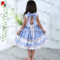 New design blue and white checked dress